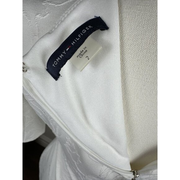 Tommy Hilfiger White Floral Short Sleeve Sheath Dress size 2 (can fit like a 6) - Picture 10 of 11
